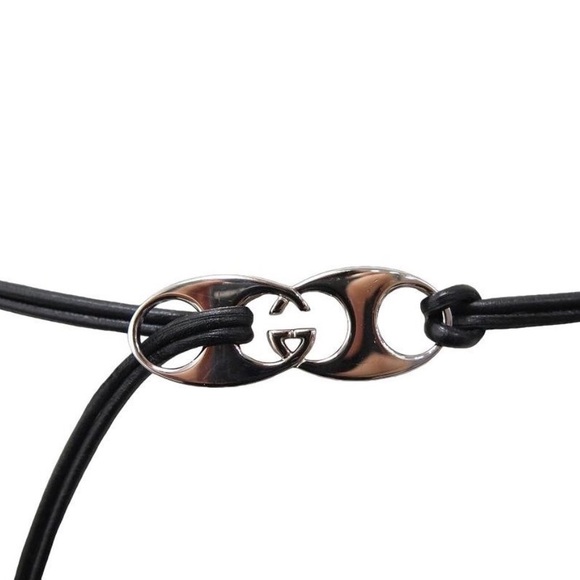 Gucci Rare Vintage Sterling Silver Belt Buckle Pendant with Leather Belt Strap - Picture 1 of 4